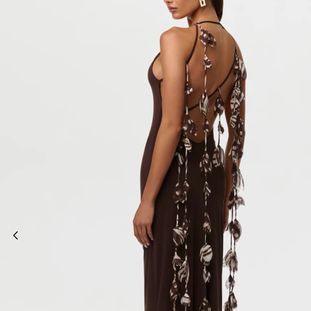 Women’s Brown Sleeveless Maxi Dress - Picture 2 of 3